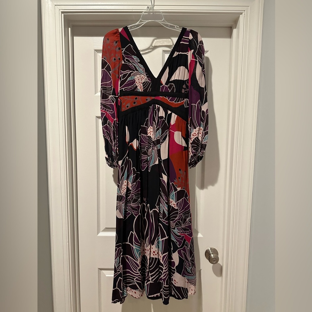 Anthropologie Elegant Multicolor Floral Maxi Dress